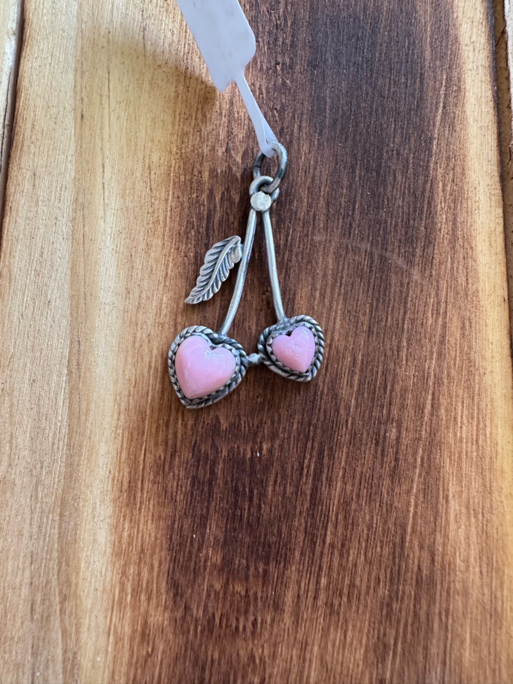 Pink Heart Drop Cherry Pendant